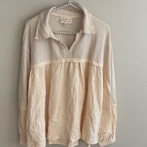 NEW dress up Women's Cream Top oversized size small